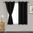 thumbnail image 7 of DWCN Black Blackout Curtains for Bedroom with Tiebacks - Thermal Insulated Light Blocking Grommet Window Curtains for Living Room, 38 x 45 inch Length, Set of 2 Panels, 7 of 7