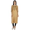 thumbnail image 5 of Bimba Womens Hand-Beaded Kurta Rayon Kurti Quarter Sleeve Embroidered Blouse, 5 of 6