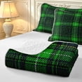 thumbnail image 4 of Manfei Classic Plaid Quilt King,Vintage Check King Coverlet Set,Green,3-Piece,1 Bedspread and 2 Pillowcases, 4 of 7