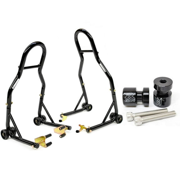 Venom Motorcycle Front Rear Dual Lift Stand - w/ Spools Compatible with Suzuki GSX 1300R Hayabusa 1999-2011