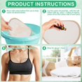 thumbnail image 2 of 2 Pcs Castor Oil Breast Pack -Reusable Organic Castor Oil Compress Pads Less Mess for Fibrocystic Breasts, Khaki, 2 of 8