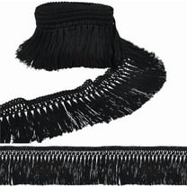 5.5 Yards 3 Inch Cotton Tassel Fringe Trim Black Sewing Lace Trim Ribbons Boho Vintage Long Fringe Trim