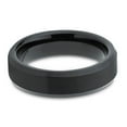 thumbnail image 3 of Charming Jewelers Tungsten Wedding Band Ring 6mm for Men Women Comfort Fit Black Beveled Edge Brushed Lifetime Guarantee Size 11, 3 of 6