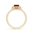 thumbnail image 2 of ANGARA Lab Grown Prong-Set Cushion Rectangular Ruby Halo Engagement Ring for Women in 14K Yellow Gold (Size-8x6mm) | July Birthstone, Anniversary, Jewelry Gift for Women | Lab-Grown Ruby Ring, 2 of 8