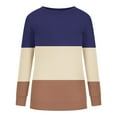 thumbnail image 4 of Jsaierl Women's Sweatshirts Loose Fit Color Block Sweatshirts Round Neck Fall Pullover Tops Trendy Long Sleeve Blouses Winter Saving, 4 of 5