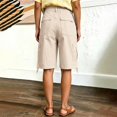 thumbnail image 4 of Breezora Women’s Baggy Cargo Denim Shorts – Wide Leg Knee Length Shorts with Pockets & Drawstring Waist, 4 of 6