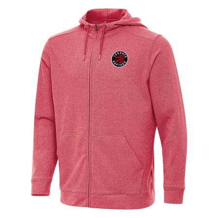 Men s Antigua Heather Red Toronto Raptors Effortless Full-Zip Hoodie Jacket
