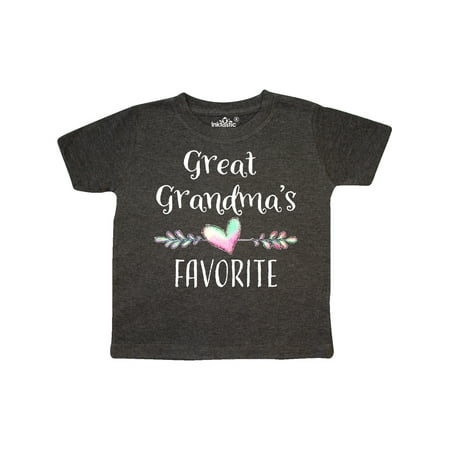 

Inktastic Great Grandmas Favorite- Heart Great Grandchild Gift Toddler Boy or Toddler Girl T-Shirt