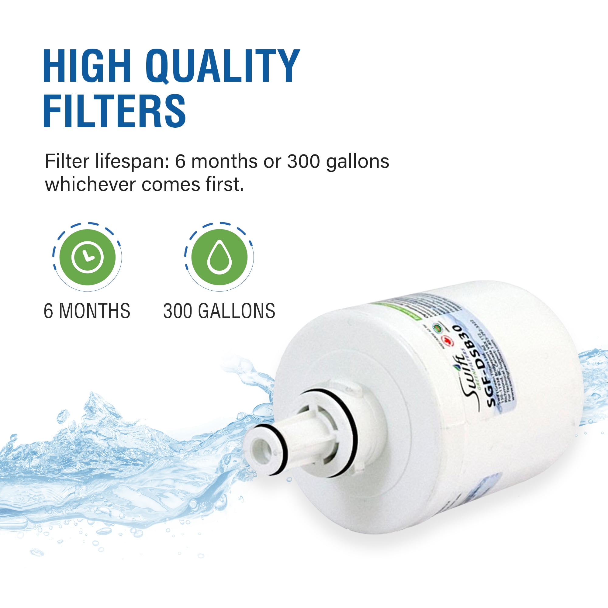 Swift Green Filters SGF-DSB30 Compatible Refrigerator Water Filter for DA2900003 (Pack of 3)
