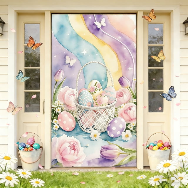 Cheapark Rideau de Porte de Pâques Accessoire Décoratif pour Fête 6 pack