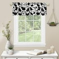thumbnail image 3 of Cow Print Valance Black and White Window Curtain Valances for Kitchen Half Cafe Short Topper Treatment Rod Pocket Panel Window Shades 18x54 Inch, 3 of 6