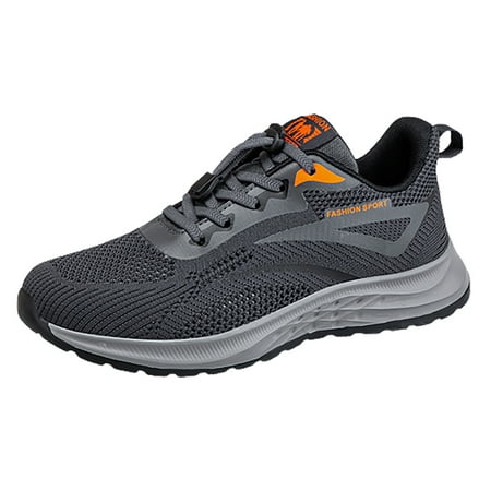 WNVMWI Mens Shoes Gray Sneakers Formal Shoes for Men Spring Summer Walking Lightweight Shoes Middle Aged and Elderly Shoes Non Slip Work Shoes Fashion Sneakers Sports Shoes Size 44