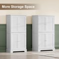 thumbnail image 4 of Bathroom Floor Cabinet, Modern Bathroom Storage Cabinet with 4 Doors and Adjustable Shelves, Freestanding Cupboard for Living Room, White, 4 of 19