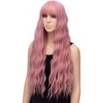 thumbnail image 1 of Peluca larga mujer rizos rosas con flecos LingWen 8390612169342, 1 of 1