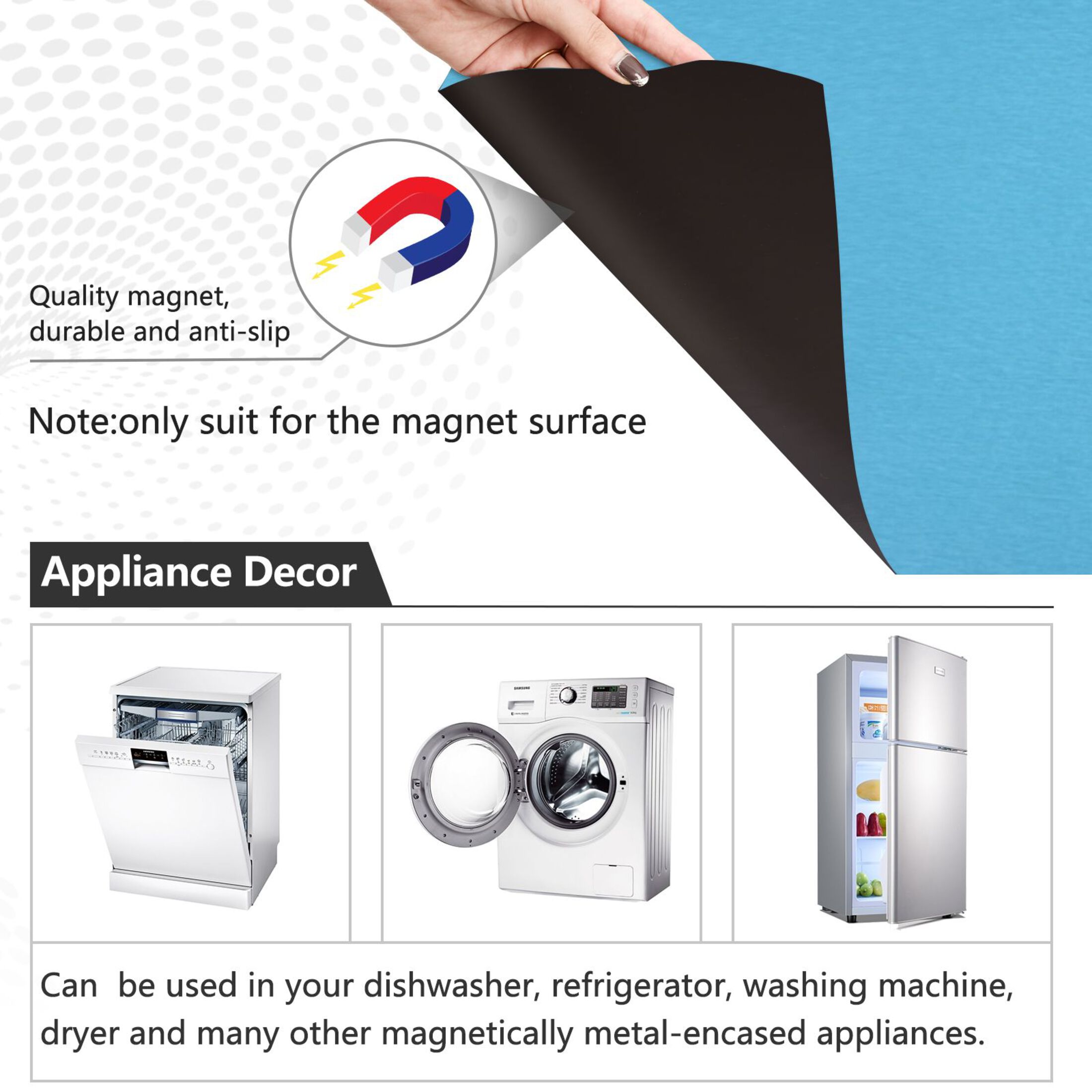 IAUYY Magnetic decorative sticker - 23x26 Inch PVC Refrigerator Decorative Cover, Removable DIY Art for Kitchen Appliances Looking Down