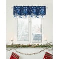thumbnail image 4 of Christmas Valance for Windows,Winter Snowflakes Merry Christmas Ball Ornaments Xmas Snowflake Sparkle Blue Window Treatments 1 Panel Short Curtains for Kitchen Windows Bathroom Bedroom,54 x 18 Inch, 4 of 6