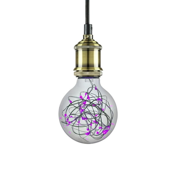 Sunlite G25 Globe Shaped Bulb, 30 Purple LED Fairy Lights Inside, Medium (E26) Base, Decorative, Party, Holiday, Kids Room, Patio Lights