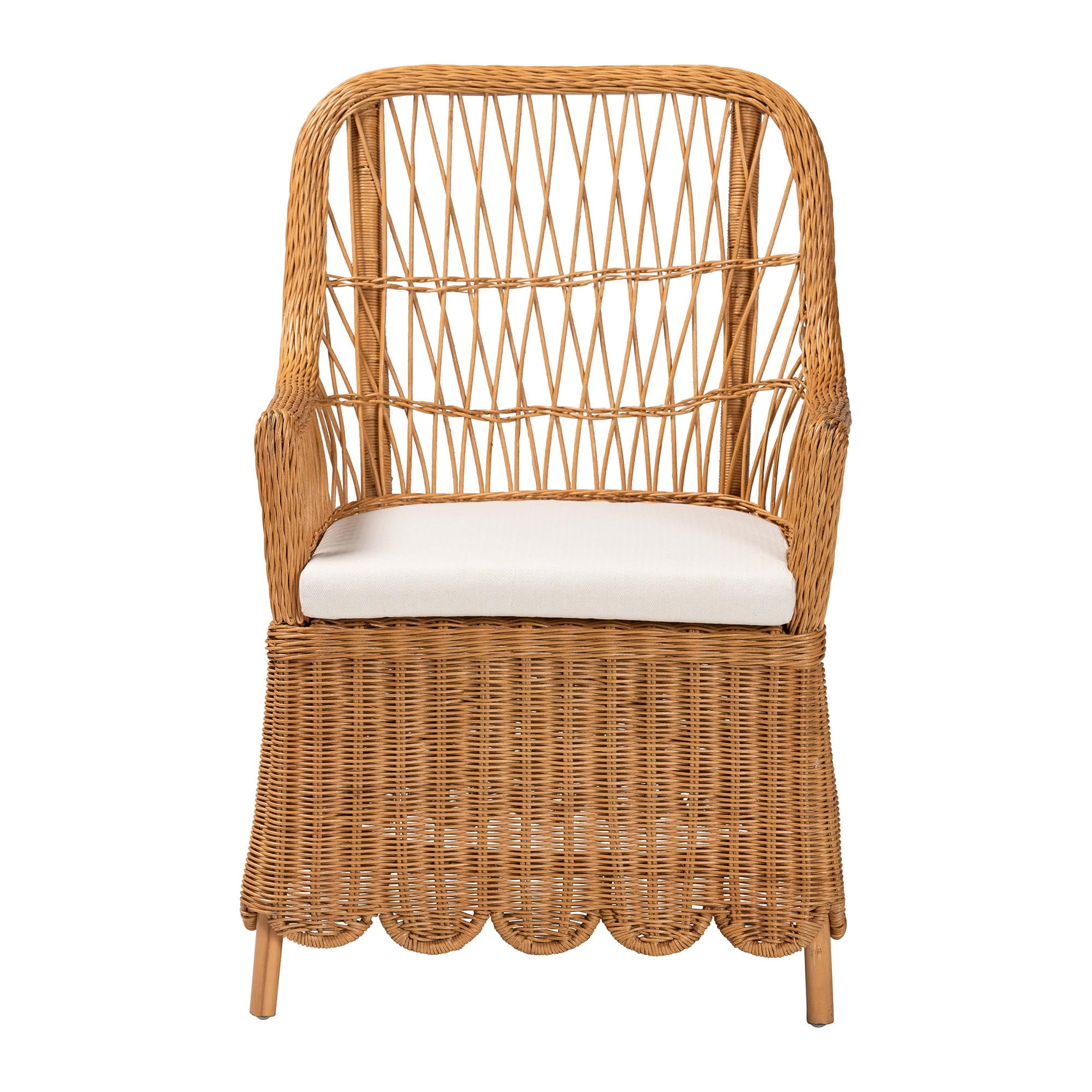 bali & pari Teresa Boho Arm Chair, Light Honey