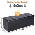 thumbnail image 3 of Favory 43 Inches Folding Storage Ottoman Bench, Ottoman Foot Rest, End of Bed Bench, Storage Chest, Load 660 lb, for Living Room, Bedroom, Entryway-43Inch Black, 3 of 18