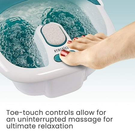 Homedics - Bubble Foot Spa with Heat Boost Power - White/Gray