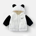 thumbnail image 2 of CYRBOKO Boys Fleece Zipper Jackets, Thermal Panda Ears Long Sleeve Winter Hooded Outerwear Black Size 5 T, 2 of 5