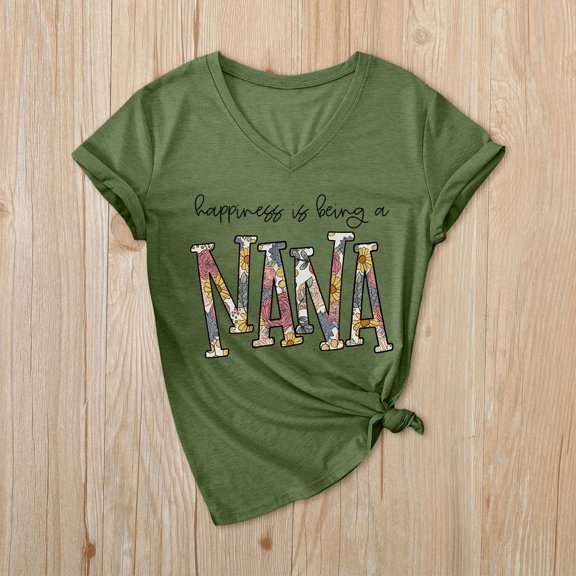Tops for Women Basic Y2K Short Sleeve NANA Printed Casual Loose T Shirts Spring Fashion Tees Trendy