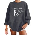 thumbnail image 2 of ICHUANYI Clearance Women's Fashion Sweatshirts Long Sleeved Lovely Printed Pullover Fall Crewneck Sweatshirt(Gray, L) ICHUANYI WER2023081514318, 2 of 8