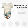 thumbnail image 4 of Balery Floral Mountain Landscape Body de cuello redondo de manga corta para mujer Tops de manga corta Tops básicos-XX-Large, 4 of 7