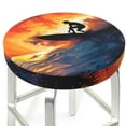 thumbnail image 6 of Cauagu Sunset Surfing Silhouette Print Round Stool Covers,Seat Cushion for Round Bar Stool Chair Seat Cover for Bar Round Chair Fits for 12/13/14in Bar Stool Cushion, 6 of 7
