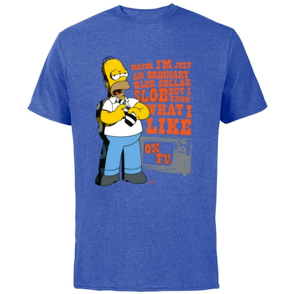 The Simpsons Homer Simpson Just an Ordinary Blue Collar Slob - Short Sleeve Cotton T-Shirt for Adults - Customized-Royal Heather