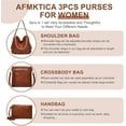 thumbnail image 3 of Arcticwind 3PCS Hobo Crossbody Bags Set for Women,Purses,Shoulder Handbags,3 in 1 Convertible Backpack for Ladies Shoulder Bags Satchel Bags,PU Leather,with Wallet Adjustable Straps for Ladies Tote, 3 of 7
