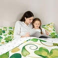 thumbnail image 5 of jejeloiu Lucky Clover Leaves Full Size Comforter Sets,St.Patrick'S Day Bedding Comforter Set,Green White Gold Bedding Sets For Girls Kids,Ultra Soft Home Decor Reversible,3-Piece, 5 of 8