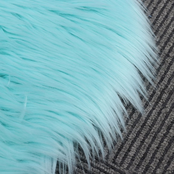 WEUVEB Non Slip Plush Sky Blue Floor Rug Heart Design for Bedroom Living Room Home Decoration