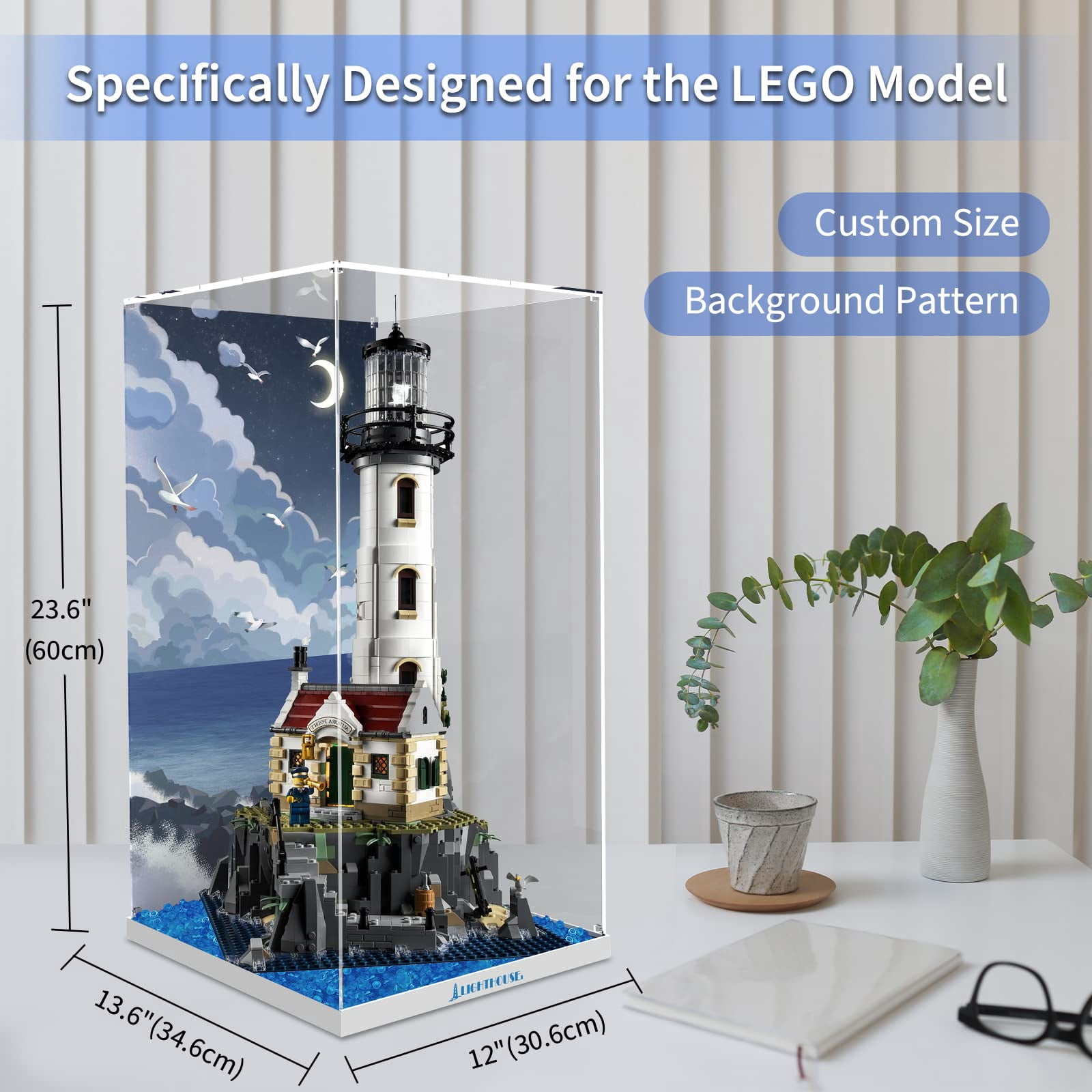 Acrylic Display Case for Lego 21335 Motorized Lighthouse(ONLY Display Case, the Model NOT included)