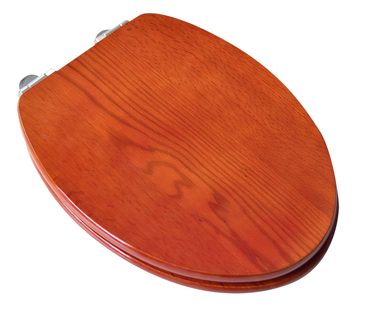 BathDecor Contemporary Design Full Cover Solid Oak Wood Elongated