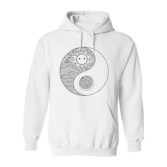 Yin Yang Sketch Hoodie Men -Image by Shutterstock, Male Small