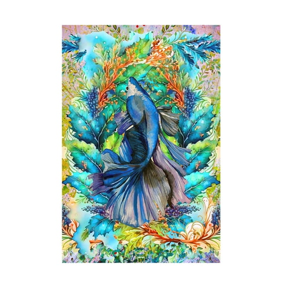 Canvas Wall Art - Ata Alishahi 'Fishgarden' Wall Art for Living Room, Bedroom, or Office Décor by Trademark Fine Art - 12 x 19 Inches