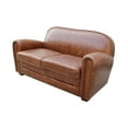 thumbnail image 3 of Pasargad Home Paris Club Genuine Leather Loveseat Sofa in Brown with 2 Seating&nbsp;Capacity., 3 of 5