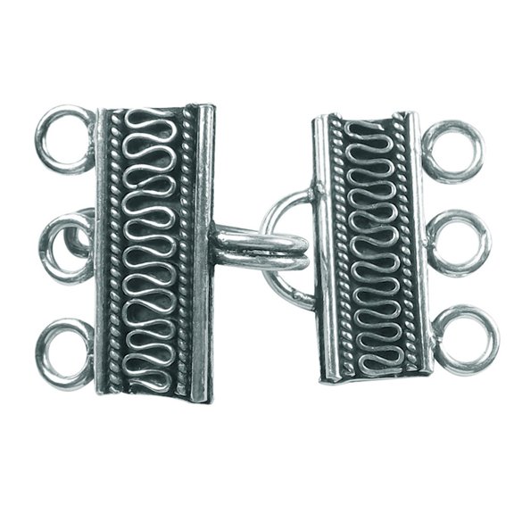 CSF-233 Silver Overlay Multi Strand Clasp With 3 Hole
