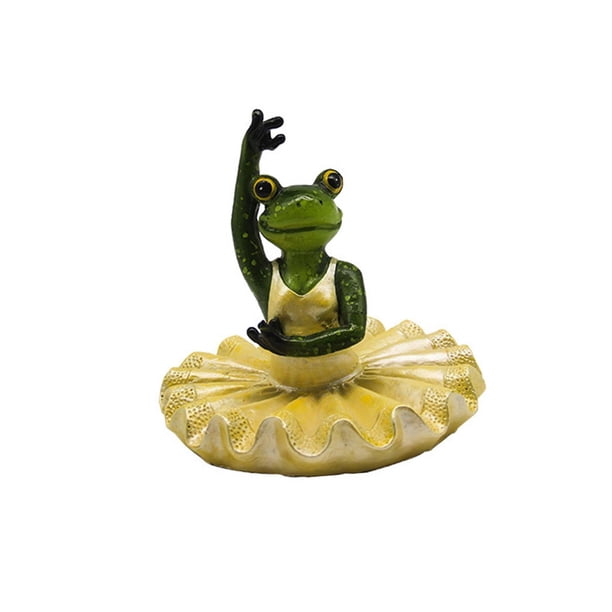 Estatuas de rana flotante de resina, decoración de estanque de jardín, ranas flotantes de resina de rana, estanque de jardín al aire libre decorativo Amarillo Macarena Estatua de rana flotante