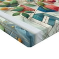 thumbnail image 2 of Ambesonne Eucalyptus Leaves Fitted Sheet, Leaf Geometrics, Full Size, Teal Multicolor, 2 of 3