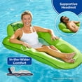 thumbnail image 2 of Aqua Leisure Luxury Water Recliner Lounge Float with Headrest, Lime Floral, 2 of 3