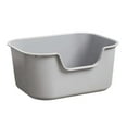 thumbnail image 1 of Bac à Litière pour Chat à Dessus Ouvert Plateau à Litière pour Animal à Dessus Ouvert Bac à Sable pour Chat Durable Bassin pour Chat Gris, 1 of 8