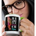 thumbnail image 2 of 3drose, in a World Full of Unicorns Be an Alpaca Llama Gift, 11oz Two-tone Green Mug, 2 of 6