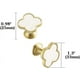 thumbnail image 2 of Pomos de trébol de latón macizo de 1,3 pulgadas, pomos para gabinete de baño, tiradores de cocina decorados de nácar, pomos y tiradores de cajones de oro cepillado (4, blanco), 2 of 5
