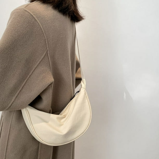 Bolso Bandolera para Hombre y Mujer | Bolso Bandolera Ligero de Nailon con Forma de Media Luna y Correa Ajustable | Bolso Bandolera Pequeño Impermeable para Viajes, Senderismo, Ciclismo y Uso Diario