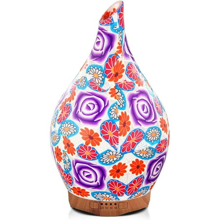 

Porseme 280ml Essential Oil Diffuser 3D Glass Aromatherapy Diffusor Ultrasonic Cool Mist BPA Free Humidifier with Timer and Color Changing Waterless Shut-Off for Home Office Room