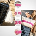 thumbnail image 3 of Cinturón de viaje TOOVREN 2 en 1 para correas de equipaje, color rosa, 3 of 9