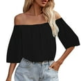 thumbnail image 1 of Mode Femmes Été Aguichant Poitrine Couleur Unie Hauts Décontractés Femmes Raglan Hauts Femmes Chemises Décontractées Tee-Shirts Filles Chemises de Compression Femmes Superposition Chemise à Manches Longues Hauts d'Été pour Femmes, 1 of 8