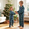 thumbnail image 5 of Nibbcoa Matching Christmas Pajamas for Family Long Sleeve Pine Tree Print Tops + Pants Set, 5 of 8